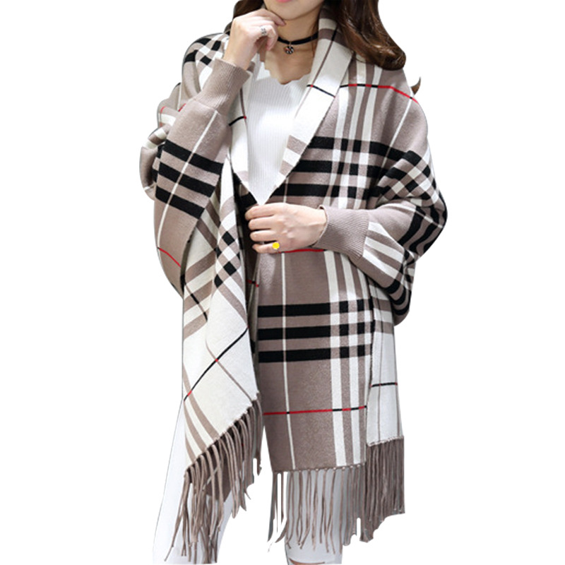 Xi Yan source manufacturers double-sided cashmere plaid scarves long section of thick cashmere shawl with sleeves cape coat now, Blue;gray
Xi Yan source manufacturers double-sided cashmere plaid scarves long section of thick cashmere shawl with sleeves cape coat now, Blue;gray