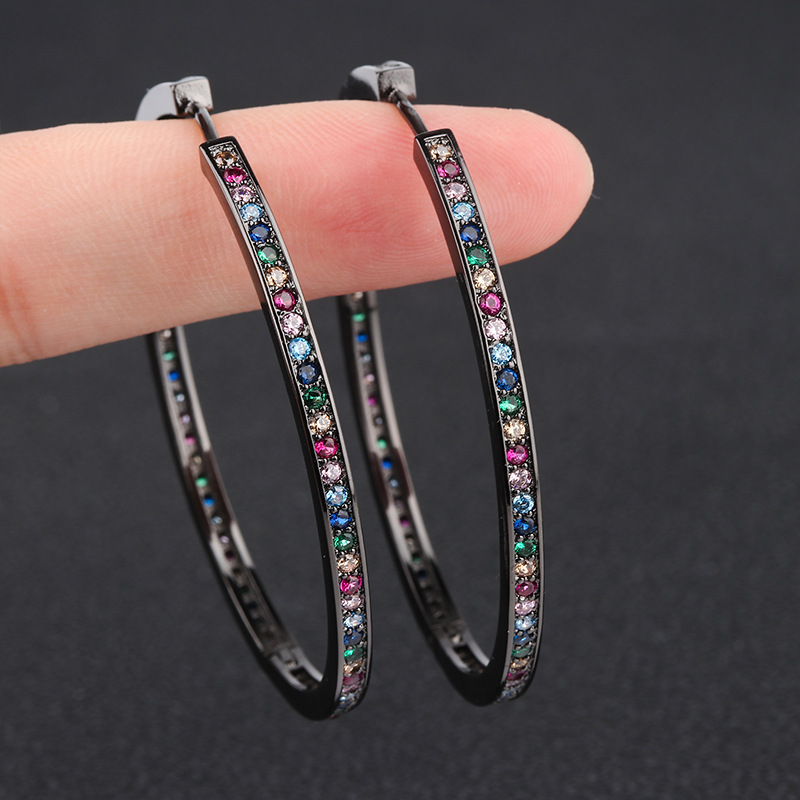 Hoop & Huggie 2pairs Fashion Earrings Big Round White Zirconia Gold Black Cubic Micro Pave Simple Cz
Hoop & Huggie 2pairs Fashion Earrings Big Round White Zirconia Gold Black Cubic Micro Pave Simple Cz