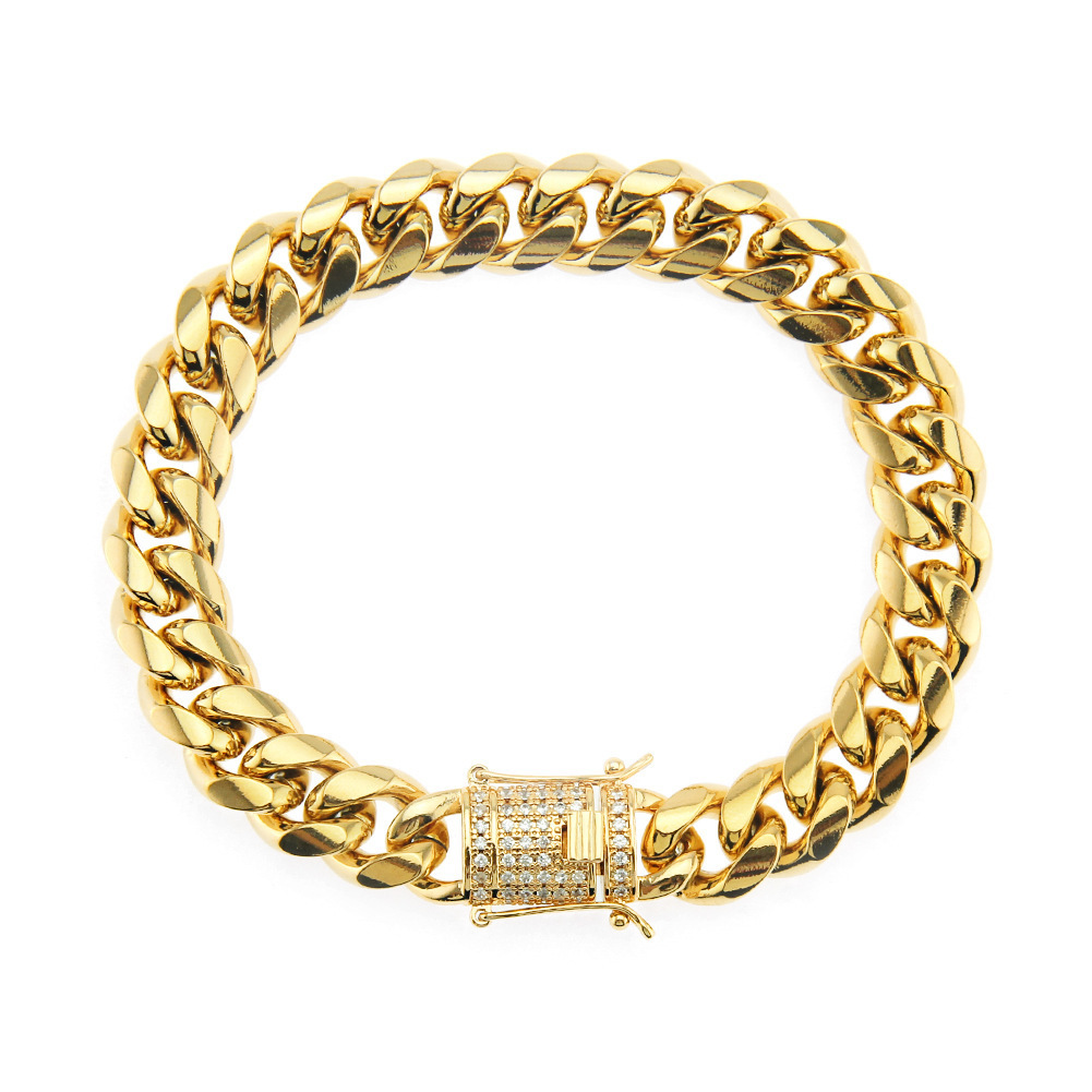 Hip-hop Man Stainless Steel Micro Zirconium Stone Cuba Bracelet Protect Color Electroplate Mill Finish Arrogance Tide Male Bracelet
Hip-hop Man Stainless Steel Micro Zirconium Stone Cuba Bracelet Protect Color Electroplate Mill Finish Arrogance Tide Male Bracelet