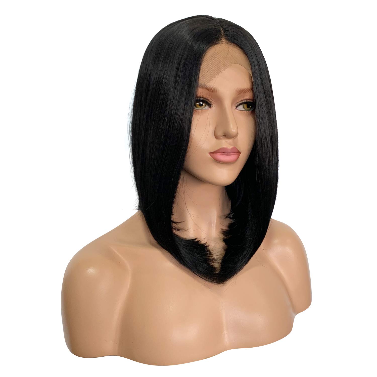 Lace Front Wigs black Bob Wig Short Ginger Wig Natural Straight Synthetic Full Wig for Women