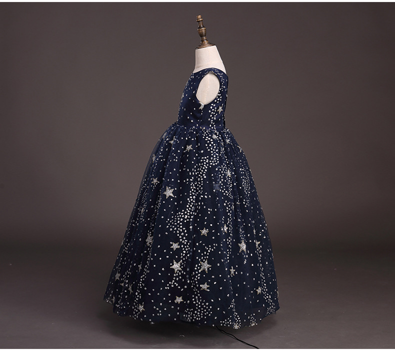 Full Star Flower Girls Dresses Sleeves Jewel Neck Girls Pageant Dresses Ball Gown Dress For Wedding Birthday Party