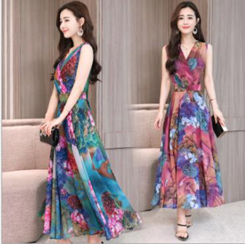 Wholesale women's new round neck chiffon long skirt big swing beach skirt bohemian dress, Green
Wholesale women's new round neck chiffon long skirt big swing beach skirt bohemian dress, Green