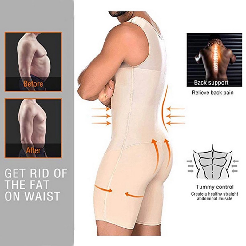 Man Full Body Shaper Slimming Tummy Control Shapewear Plus Size 6XL Tummy Shaper Vest Underwear Corset Waist Cincher Men Bodysuit