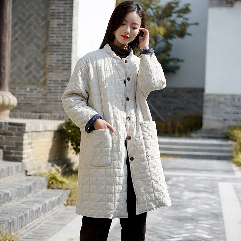 Women Winter Stand Collar Padded Coat Overcoat Ladies Vintage Solid Color Parkas Female 2019 Cotton Linen Outerwear Warm Coat, Beige
Women Winter Stand Collar Padded Coat Overcoat Ladies Vintage Solid Color Parkas Female 2019 Cotton Linen Outerwear Warm Coat, Beige