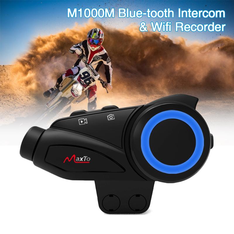 

Free shopping Waterproof Maxto M3 Motorcycle Helmet Intercom 6 Riders with Sony FHD 1080P DVR Bluetooth Wifi Interphone