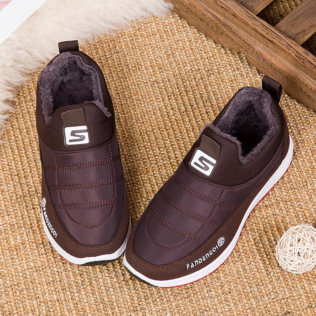 Men Casual Sneakers Shoes Men Casual Warm Slip On Short Ankle Boots Shoes Male Outdoor Sports Shoes Fur platform Winter Sneakers Y200104