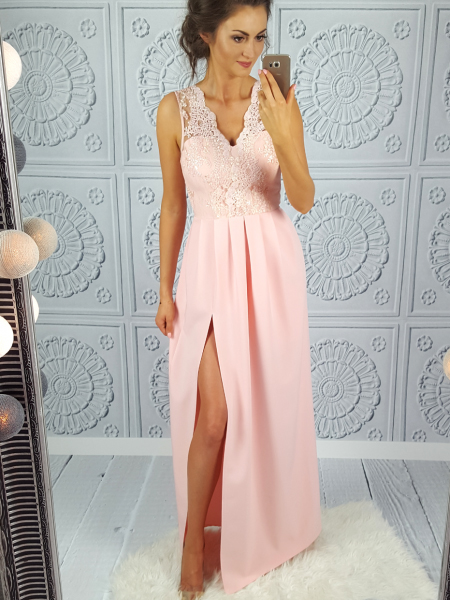 Hot Sale Lace Appliques Matte Satin Prom Gown Sexy Side Split Floor Length Evening Dress, Red
Hot Sale Lace Appliques Matte Satin Prom Gown Sexy Side Split Floor Length Evening Dress, Red