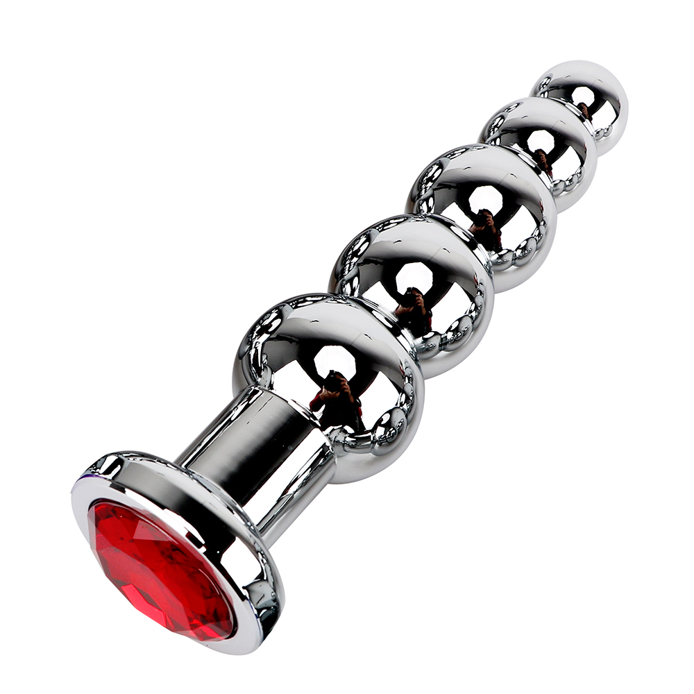 IKOKY Stainless Steel Prostate Massage Butt Plug Heavy Anus Beads with 5 Balls Sex Toys for Men and Women Gay Metal Anal Plugs Y18110402