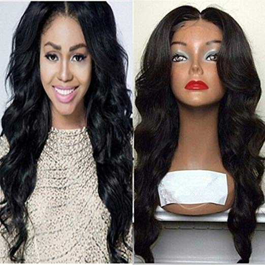 Long Fluffy Curly wavy brazilian lace front Wigs for Black Women Full Hair Wigs with Air Bangs Female Wig 180% Natural Looking