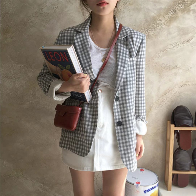 HziriP Autumn Chic Plaid Feminine All Match Fashion Womens Coat Elegant Streetwear Vintage Office Ladies Women Loose Blazers, Photo color
HziriP Autumn Chic Plaid Feminine All Match Fashion Womens Coat Elegant Streetwear Vintage Office Ladies Women Loose Blazers, Photo color