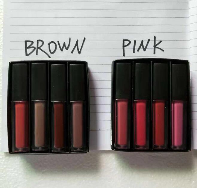 Kit The Red Nude Brown Pink Edition Mini Liquid Matte Lipstick 4pcs/set ( 4 x 1.9ml )