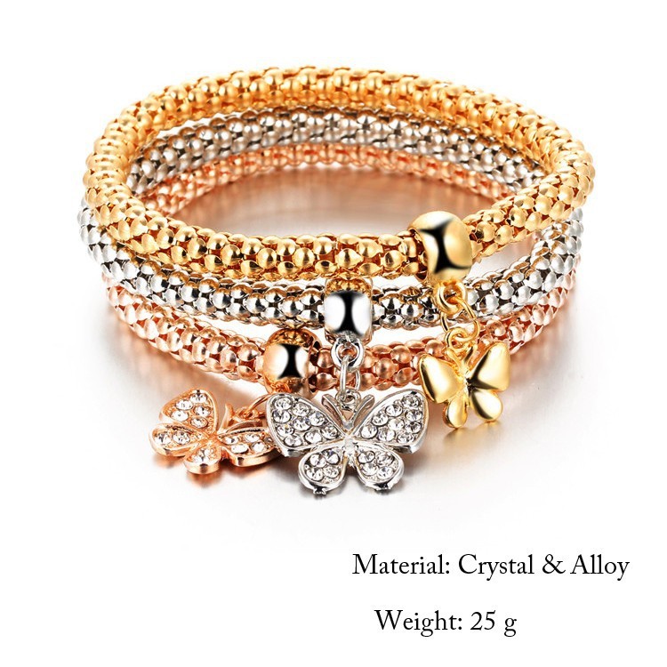 13style Elastic Crystal Bracelet Set Heart Key lock Crown Tree of Life Skull Elephant owl Charm Bangle For Women Men Fashion Jewelry Bulk
