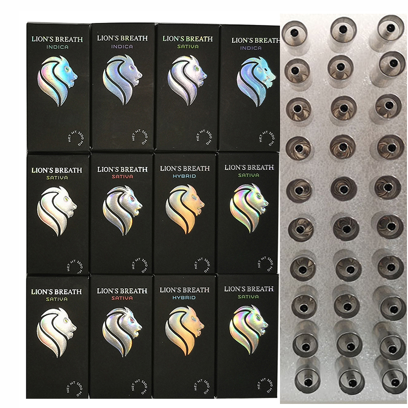 Lions Breath Vape Cartridges 0.8ml 1ml M6T Press in Tip Empty Ceramic Coil Vaporizer Atomizer Packaging with QR code Disposable Vape Pen
Lions Breath Vape Cartridges 0.8ml 1ml M6T Press in Tip Empty Ceramic Coil Vaporizer Atomizer Packaging with QR code Disposable Vape Pen