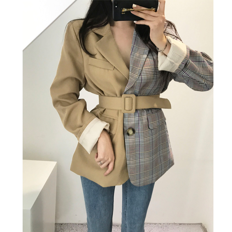TVVOVVIN 2019 Spring And Autumn New Suit Jacket Women Cotton Wild Fashion Stitching Lattice Single-breasted Jacket Female C128
TVVOVVIN 2019 Spring And Autumn New Suit Jacket Women Cotton Wild Fashion Stitching Lattice Single-breasted Jacket Female C128
