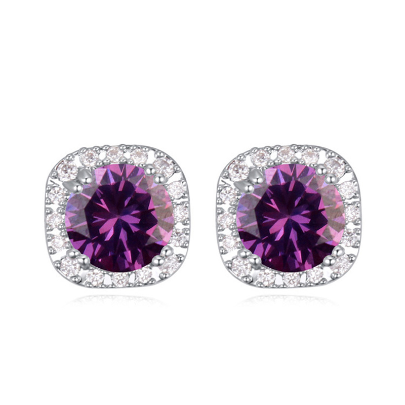 Fashion Geometric Square Design Designer Stud Piercing Earings High Quality Cubic Zirconia Bijoux Accessories For Women Be