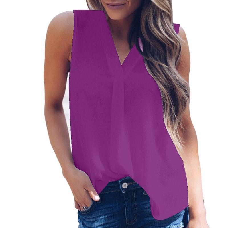Summer Chiffon Tank Tops Women Solid V-Neck Sleeveless Irregular Vest Top Sexy Ladies Camisole Top camiseta tirante mujer, Blue
Summer Chiffon Tank Tops Women Solid V-Neck Sleeveless Irregular Vest Top Sexy Ladies Camisole Top camiseta tirante mujer, Blue
