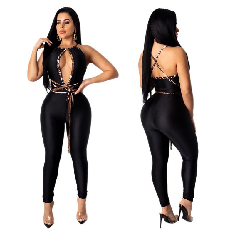 Women sexy hollow out design lace-up jumpsuits summer sleeveless sexy black catsuits beach style full length sports overall
Women sexy hollow out design lace-up jumpsuits summer sleeveless sexy black catsuits beach style full length sports overall