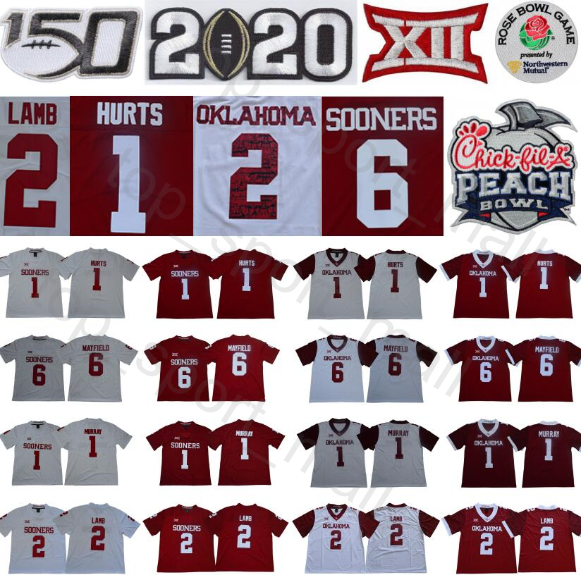 NCAA Oklahoma Sooners 1 Jalen Hurts Jersey 2 CeeDee Lamb Baker Mayfield Kyler Murray Red White College Football Rose Peach Bowl 2020 150TH, 1 hurts
NCAA Oklahoma Sooners 1 Jalen Hurts Jersey 2 CeeDee Lamb Baker Mayfield Kyler Murray Red White College Football Rose Peach Bowl 2020 150TH, 1 hurts