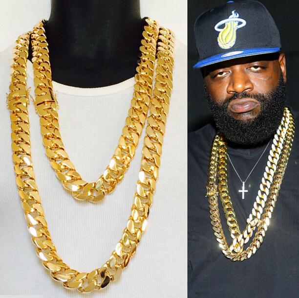 2 chains 14mm 26 inches miami curb cuban heavy gold finish mens chain necklace, Silver
2 chains 14mm 26 inches miami curb cuban heavy gold finish mens chain necklace, Silver