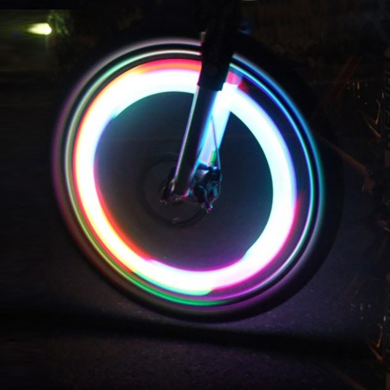 Waterproof Bike LED Spoke Lights - Multicolor Flashing Accessory for Safe Riding
