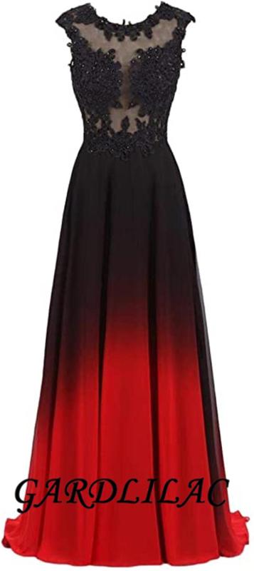 Gardlilac 2020 Scoop Long Evening Dresses Chiffon Lace Appliques Beaded Black Red 4 Color Gradient Formal Prom Party Dress, Pink
Gardlilac 2020 Scoop Long Evening Dresses Chiffon Lace Appliques Beaded Black Red 4 Color Gradient Formal Prom Party Dress, Pink