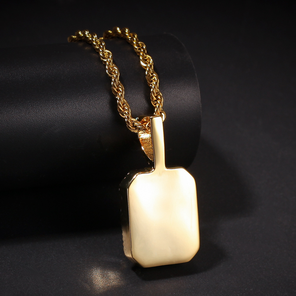 New Mens Bling Faux Lab Ruby Pendant Necklace 24quot Box Chain Gold Plated Iced Out Sapphire Rock Rap Hip Hop Jewelry For Gift