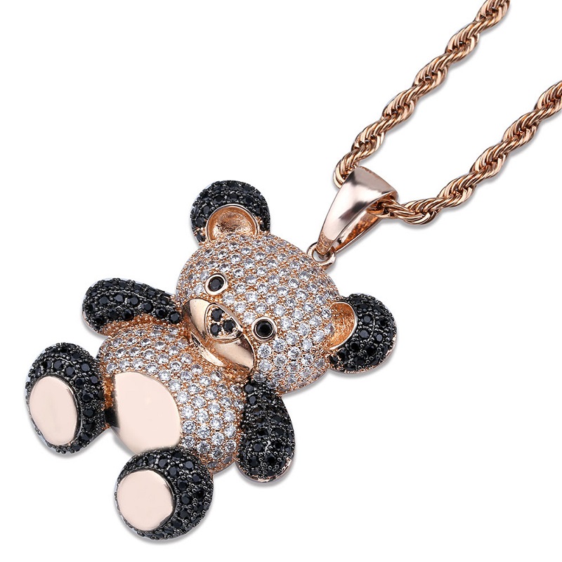 Fashion-Panda Pendant Necklace For Mens Womens New Fashion Hip Hop Necklace Jewelry Iced Out Pendant Necklace