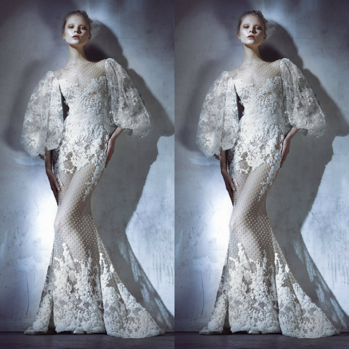 2019 Sexy Mermaid Prom Dresses Illusion Long Sleeve Lace Applique Beaded Evening Dress Yousef Aljasmi Formal Party Gowns Women Formal Wear