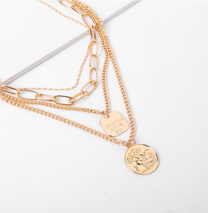 Wholesale-and American new necklace alloy multi-layer necklace European and American coin pendant popular coin ladies jewelry
Wholesale-and American new necklace alloy multi-layer necklace European and American coin pendant popular coin ladies jewelry