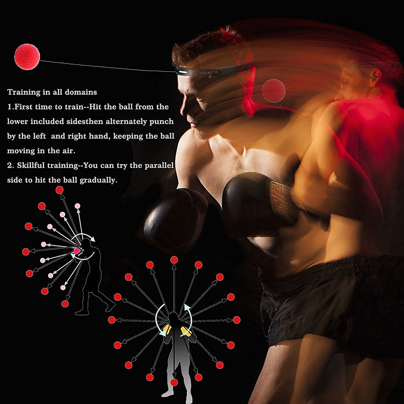 Boxing Reflex Ball Fight Ball Punching Speed Ball for Boxing Training Gym Exercise Coordination With Headband Improve Reaction