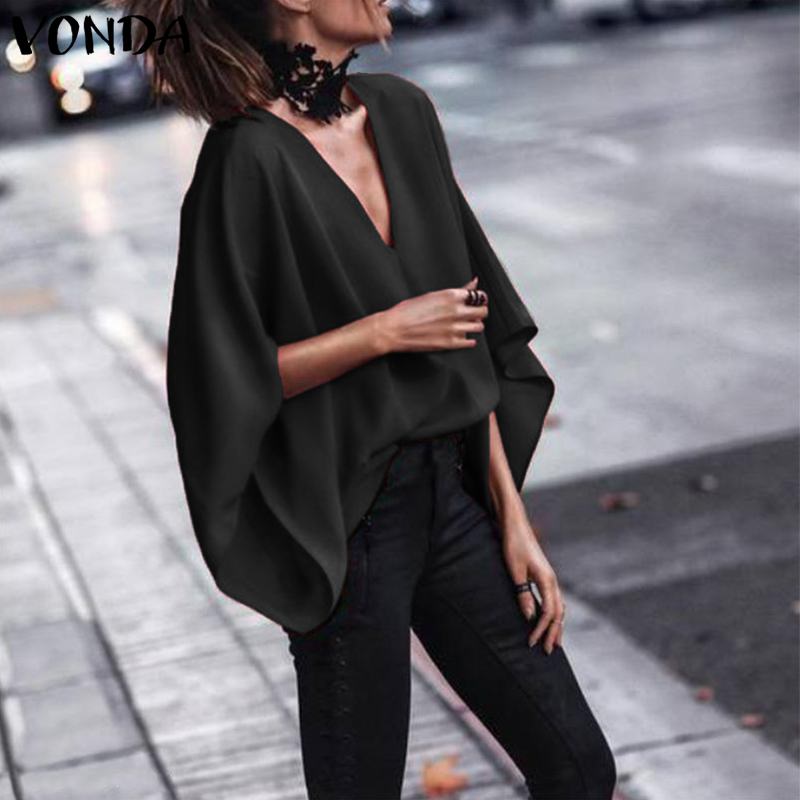 VONDA Women Sexy V Neck Long Batwing Sleeve Blouse Shirts 2019 Spring Autumn Tops Casual Loose Blusas Shirt Plus Size 5XL, Black
VONDA Women Sexy V Neck Long Batwing Sleeve Blouse Shirts 2019 Spring Autumn Tops Casual Loose Blusas Shirt Plus Size 5XL, Black