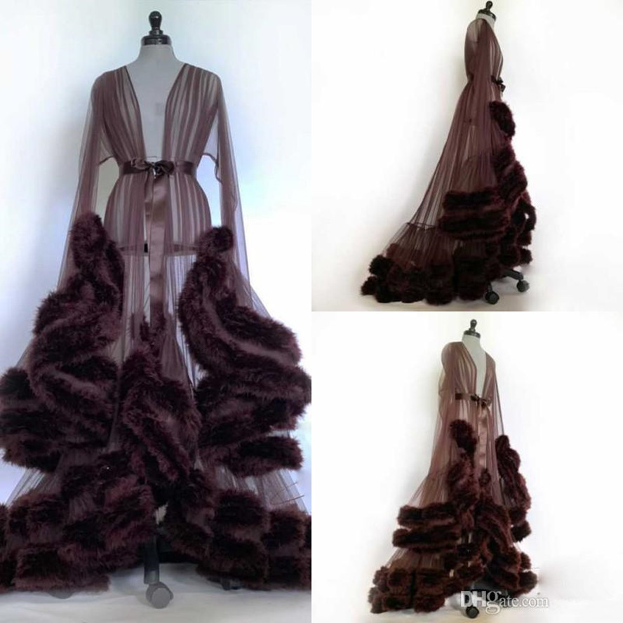 2020 New Wedding Night Gowns Sexy See Through Long Sleeve Fur Ribbon Sash Robes Night Wear For Women Custom Made Women Pajamas Sleepwear, Grape
2020 New Wedding Night Gowns Sexy See Through Long Sleeve Fur Ribbon Sash Robes Night Wear For Women Custom Made Women Pajamas Sleepwear, Grape