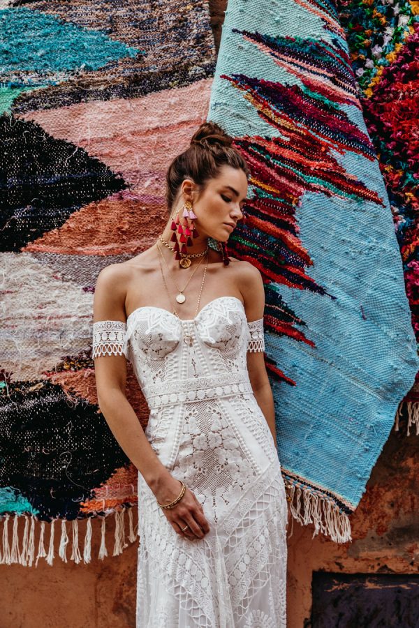 2019 Chic Bohemian Wedding Dresses Sweetheart Sweep Train Lace Appliqued Mermaid Wedding Dress Custom Plus Size Vestido De Novia