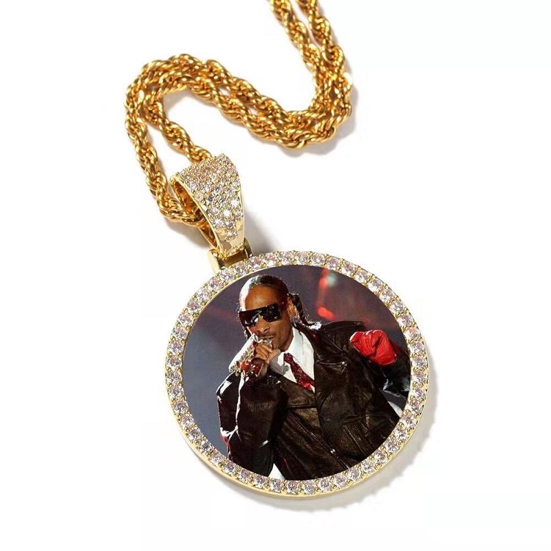 iced out custom po pendant necklaces for men women hip hop luxury designer bling diamond picture pendants couple family jewelry