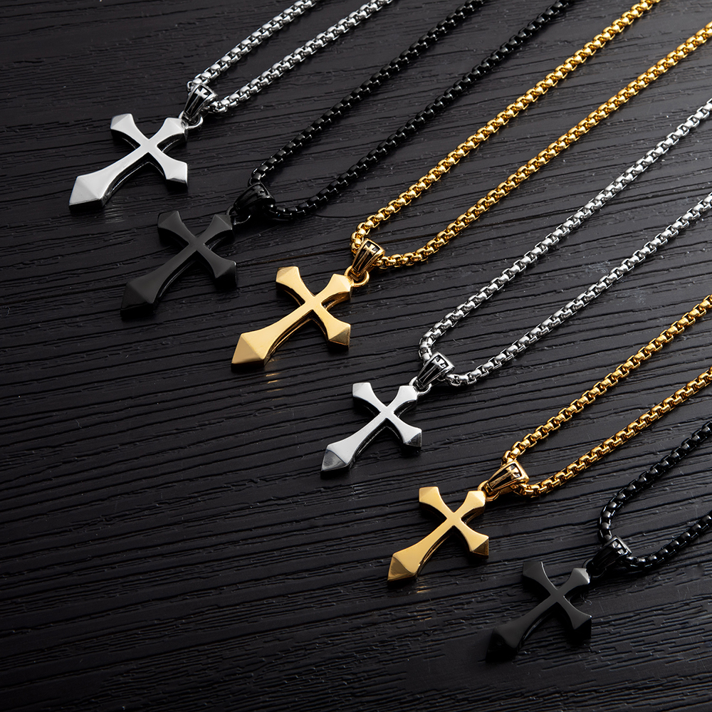 Charm Cross Titanium Steel Pendant Necklace Stainless Steel Pendants Men Women Lover Gift Couple Religious Jewelry