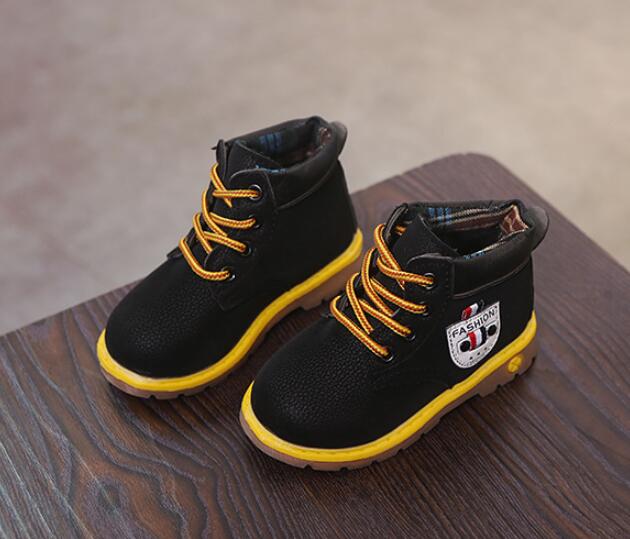 Kids Baby Martin boots Autumn winter childrens shoes High Outdoor Sneakers Leather Boys girl Baby snow boots size 21-30