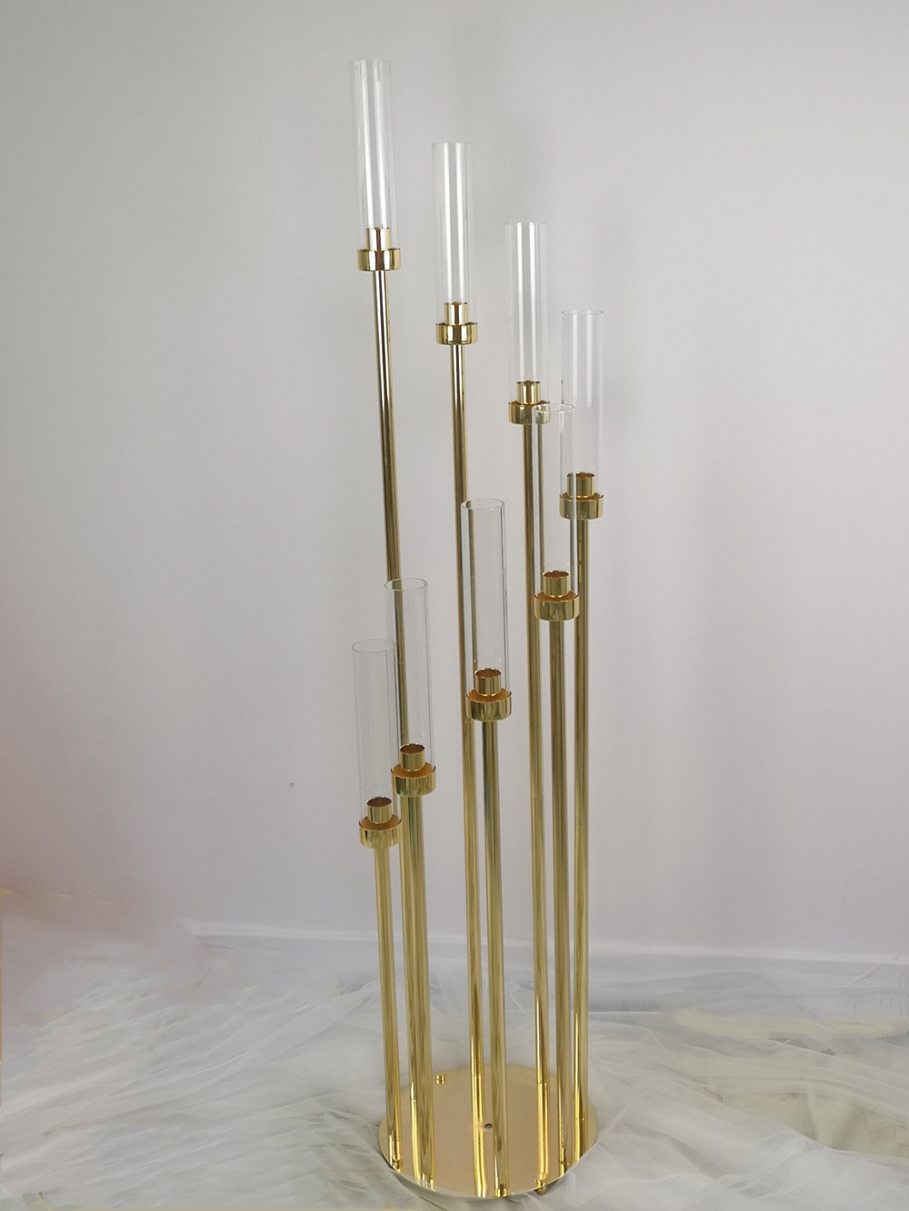 Metal Candle Holders Round Base Candlestick Table Candelabrum Wedding Centerpiece Candelabra Party Luxury Christmas Home Decoration XJ260305