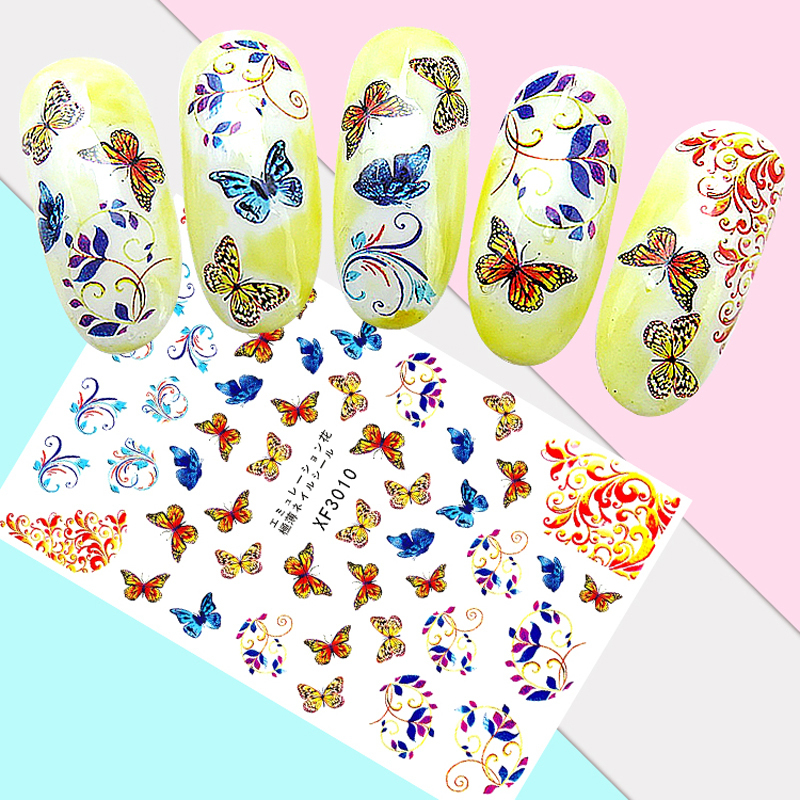 3d Nail Art Decoration Diy Japanese Series Flower Perfume Lipstick Nail Sticker Back Glue Nail Stickers Decal Butterfly Sticker