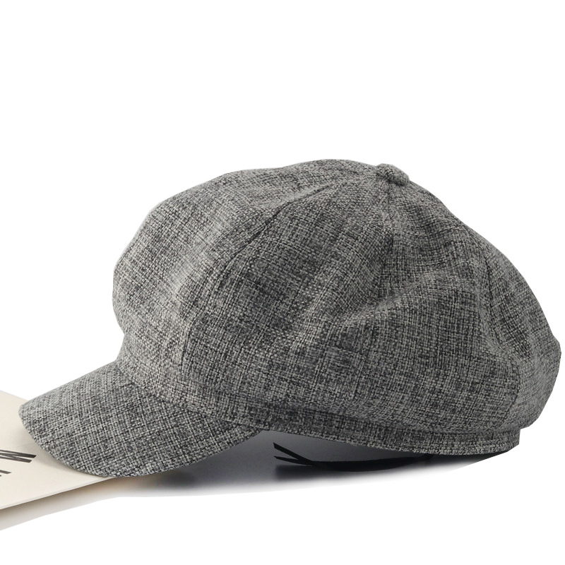 Wholesale- Octagonal Hat Female Adjustable Cotton and Linen Small Fragrance Wind Beret with Brim Thin Section Painter Hat Female
