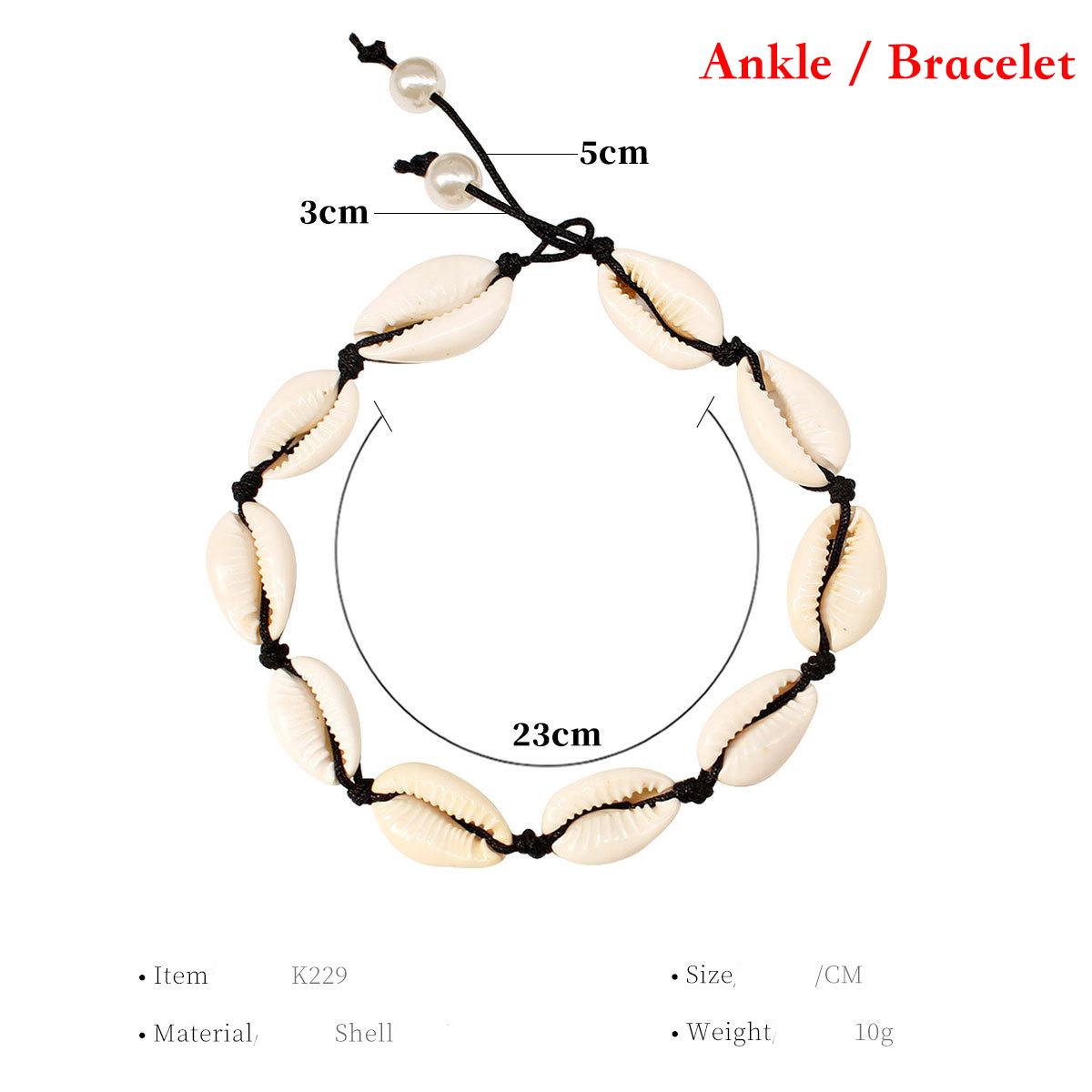 VSCO Girls necklace shell necklace for Women Choker Necklace ankle bracelets Summer Beach Jewelry Collar Boho anklet
