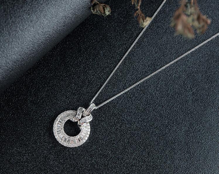 Sterg Sier Princess Cut White Topaz Pendant Necklace | Timeless Vintage Jewelry Gift