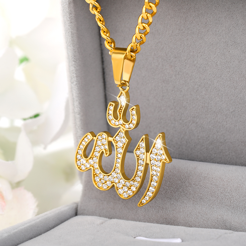 Zircon Arabic Muslim Islam Necklace For Women Charm Pendant God Three-flavor Real Fire Hip Hop Punk Jewelry
Zircon Arabic Muslim Islam Necklace For Women Charm Pendant God Three-flavor Real Fire Hip Hop Punk Jewelry