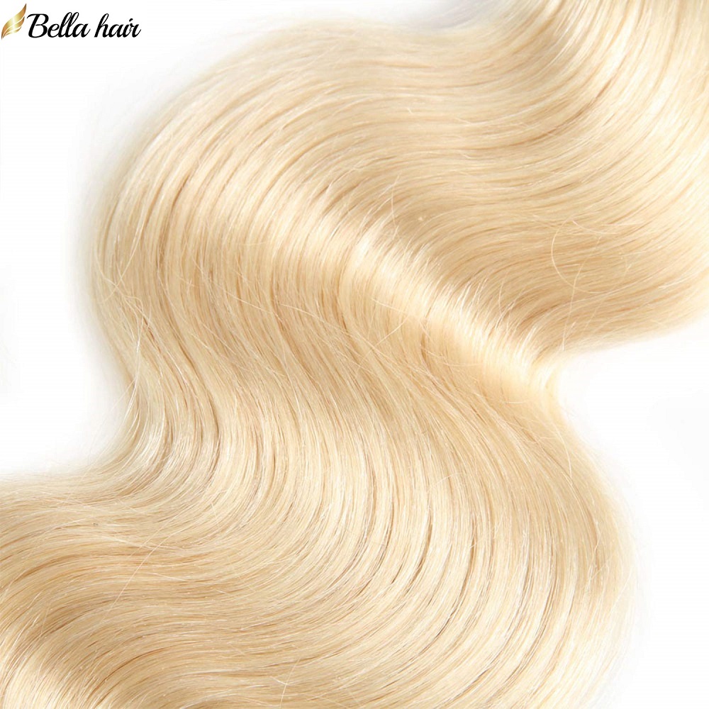 613 Blonde Bundles Human Hair 613 Body Wave Single Bundle Unprocessed 12A Grade Brazilian Virgin Human Hair Extensions Can be dyed Bella Hair Thick Ha