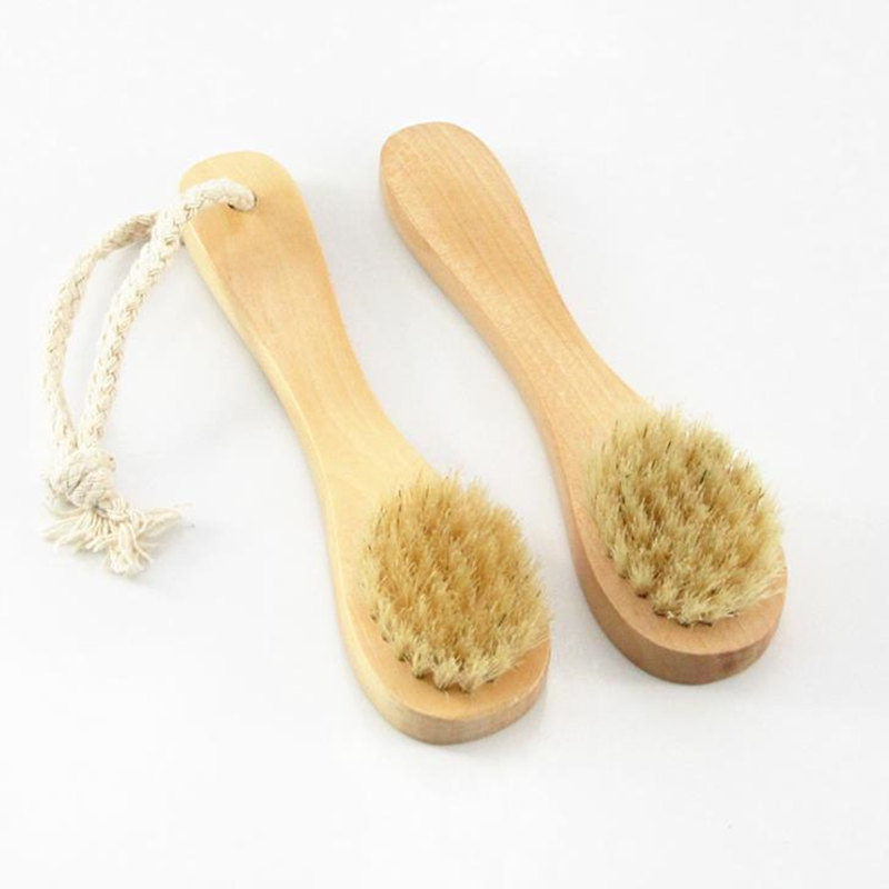 Wood Face Brush Nature Soft Bristles Facial Cleansing Massage Face Care clean Brush F1842