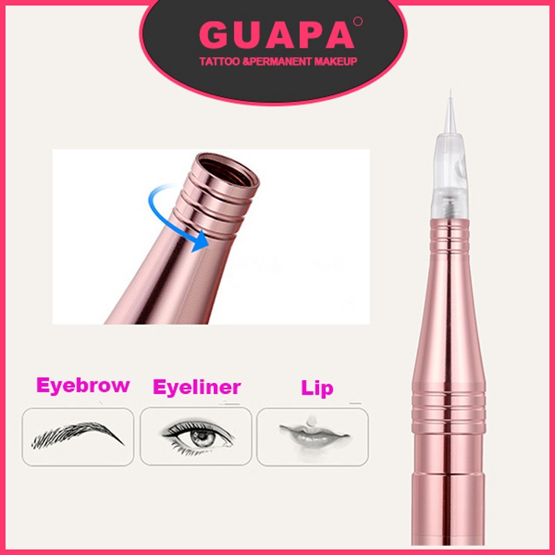 Easy Click Rotary Gun Recharge Battery Permanent Makeup Machine Cordless with Cartridge Needles for eyebrow Tattoo Lip eyeliner