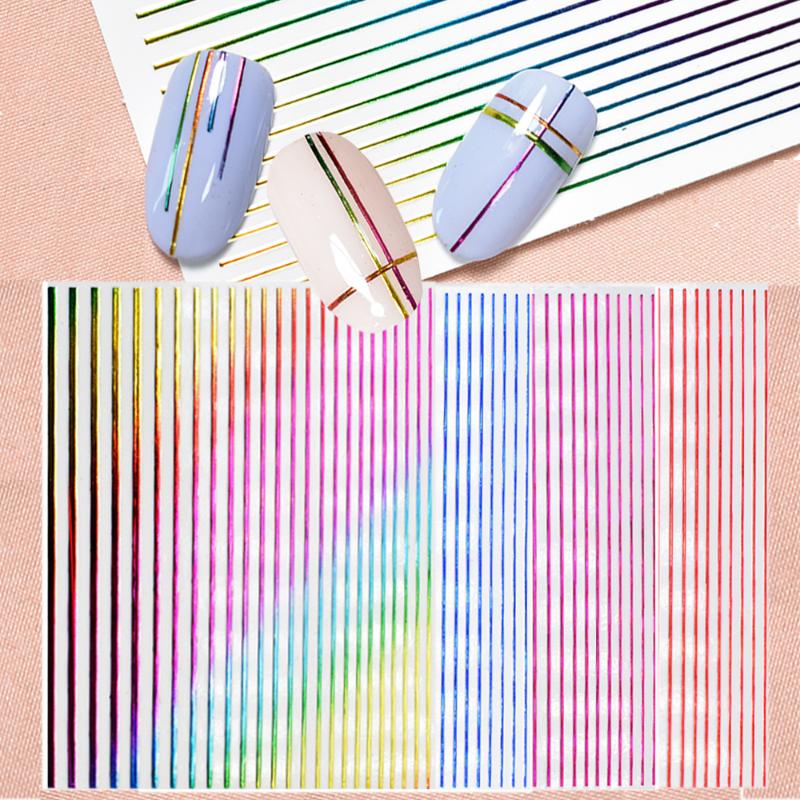 1PC 3D Nail Sticker Rainbow Color Stripe Lines Foils Nails Stickers Adhesive Transfer Manicure DIY Nail Art Stickers Decals Tips, Red
1PC 3D Nail Sticker Rainbow Color Stripe Lines Foils Nails Stickers Adhesive Transfer Manicure DIY Nail Art Stickers Decals Tips, Red