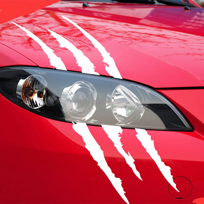 Car Sticker Creative Animal Claw Mark Personality Light Eyebrow Decoration Car Body Vinyl Decal Auto Funny Waterproof Stickers