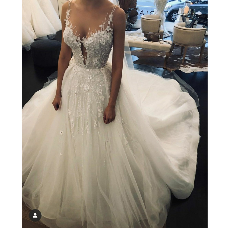 Junoesque Detachable Train Sequined Wedding Dresses Sheer Neck 3D Flower Crystal Mermaid Wedding Gown Beading Overskirt Bridal Dress, Black
Junoesque Detachable Train Sequined Wedding Dresses Sheer Neck 3D Flower Crystal Mermaid Wedding Gown Beading Overskirt Bridal Dress, Black