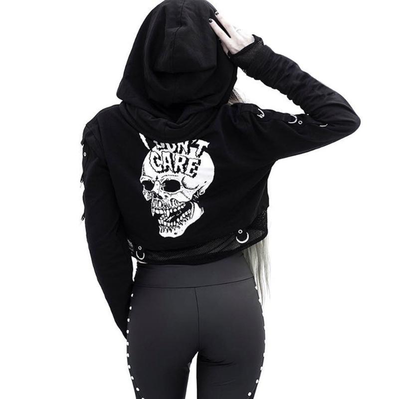 Rosetic Gothic Skull Print Mesh Hoodie Women BF Punk Style Goth Tops Hip Hop Hooded Short Black Hoodies Long Sleeve Sweatshirt
Rosetic Gothic Skull Print Mesh Hoodie Women BF Punk Style Goth Tops Hip Hop Hooded Short Black Hoodies Long Sleeve Sweatshirt