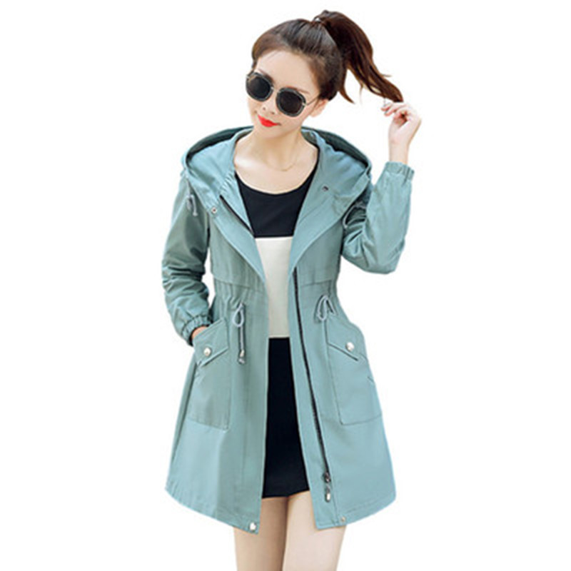 Spring Autumn Hooded Trench Coat Women Long Sleeve Adjustable Waist Windbreaker Outerwear Female Elegant Casual Women Overcoat, Blue
Spring Autumn Hooded Trench Coat Women Long Sleeve Adjustable Waist Windbreaker Outerwear Female Elegant Casual Women Overcoat, Blue